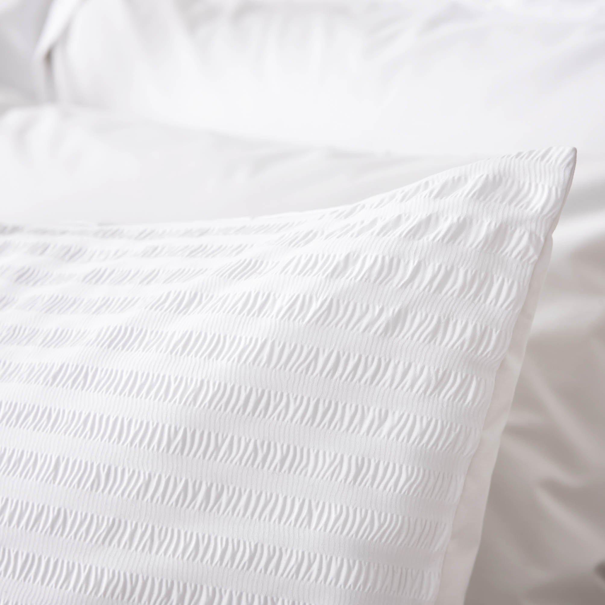 Laura Ashley Seersucker Duvet Cover Set - White-Williamsons Factory Shop