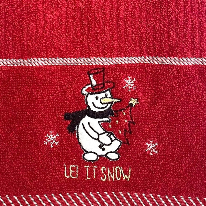 Let It Snow Kitchen Towel - Red - Williamsons Factory Shop