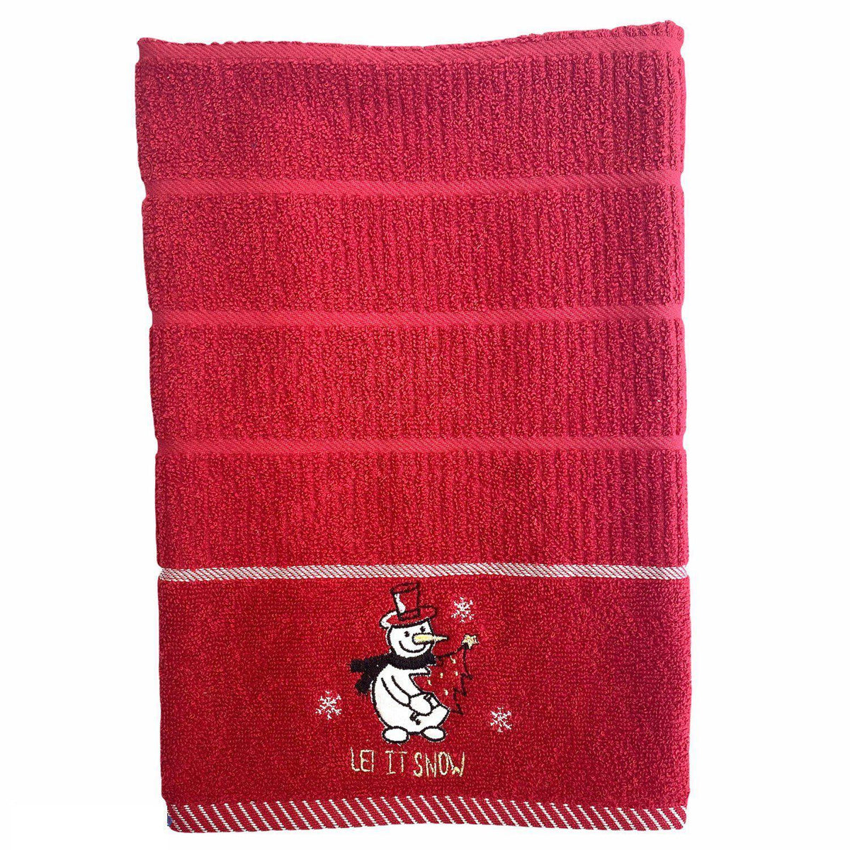 Let It Snow Kitchen Towel - Red - Williamsons Home