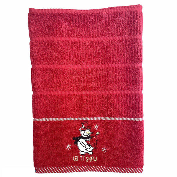 Let It Snow Kitchen Towel - Red - Williamsons Factory Shop
