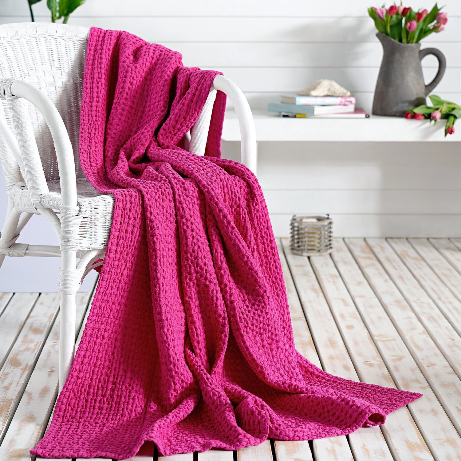 Mallory Cotton Throw - Orchid