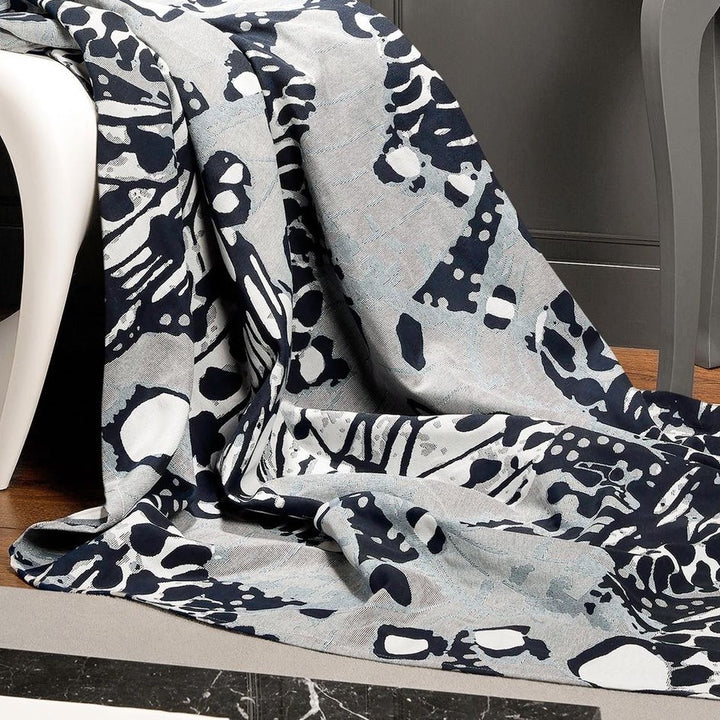 Marsh Jacquard Cotton Throw - Blue - Williamsons Factory Shop