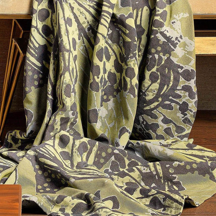 Marsh Jacquard Cotton Throw - Green - Williamsons Factory Shop