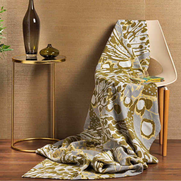Marsh Jacquard Cotton Throw - Ochre - Williamsons Factory Shop