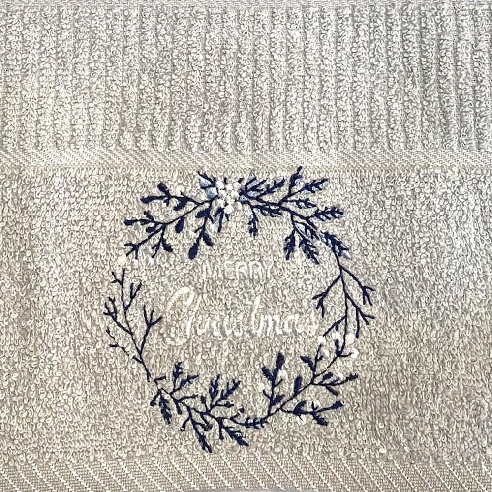 Merry Christmas Kitchen Towel - Grey-Williamsons Factory Shop