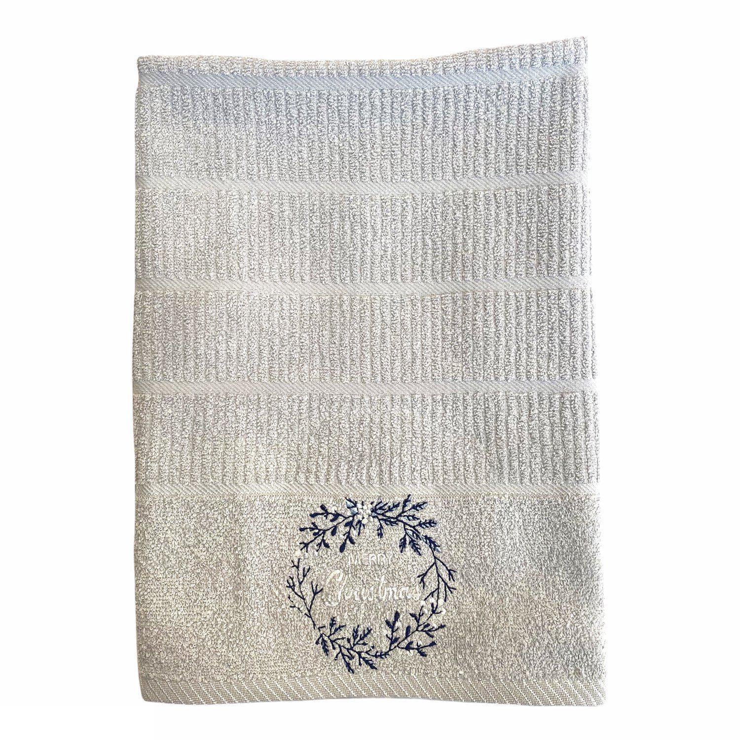 Merry Christmas Kitchen Towel - Grey-Williamsons Factory Shop
