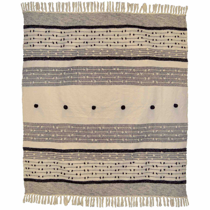 Nina Textured Throw - Grey/White - Williamsons Factory Shop