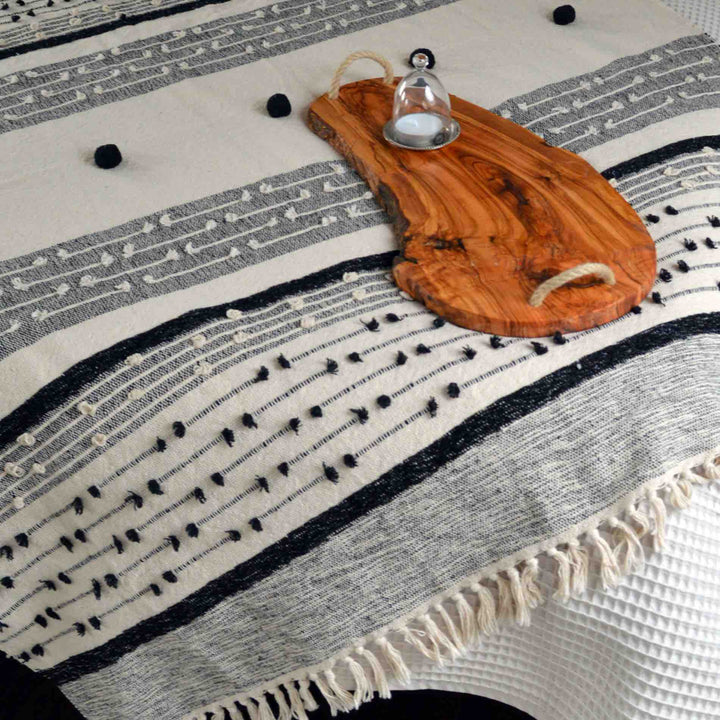 Nina Textured Throw - Grey/White - Williamsons Factory Shop