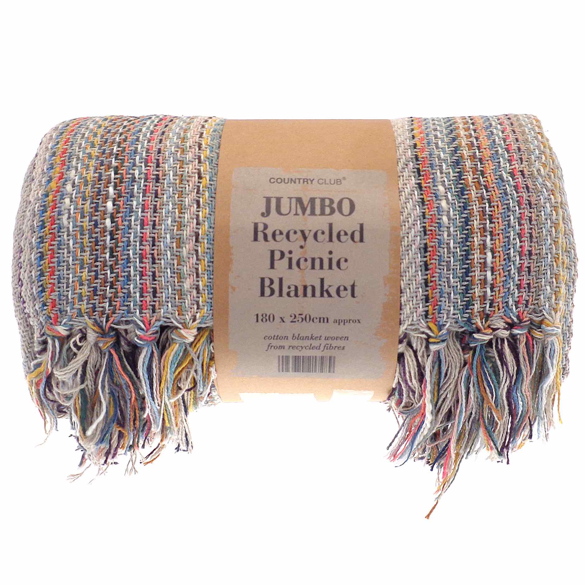 Jumbo Recycled Cotton Picnic Blanket (180 x 250cm)