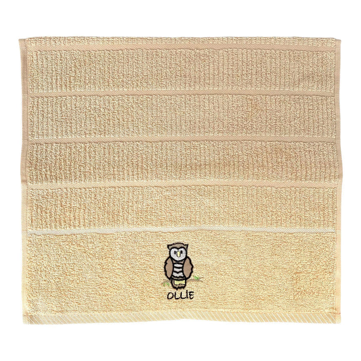 Ollie Owl Kitchen Towel Beige-Williamsons Factory Shop
