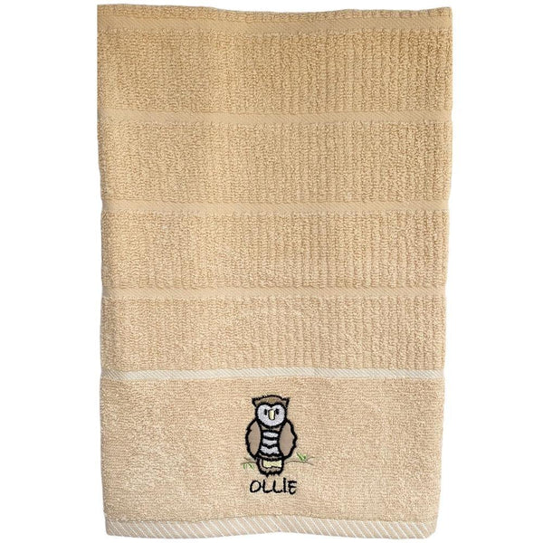 Ollie Owl Kitchen Towel Beige - Williamsons Factory Shop