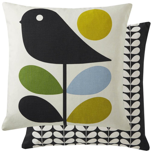Orla Kiely Early Bird Filled Cushion - Duck Egg - Williamsons Factory Shop