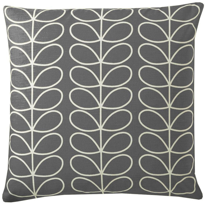 Orla Kiely Small Linear Stem Filled Cushion - Cool Grey