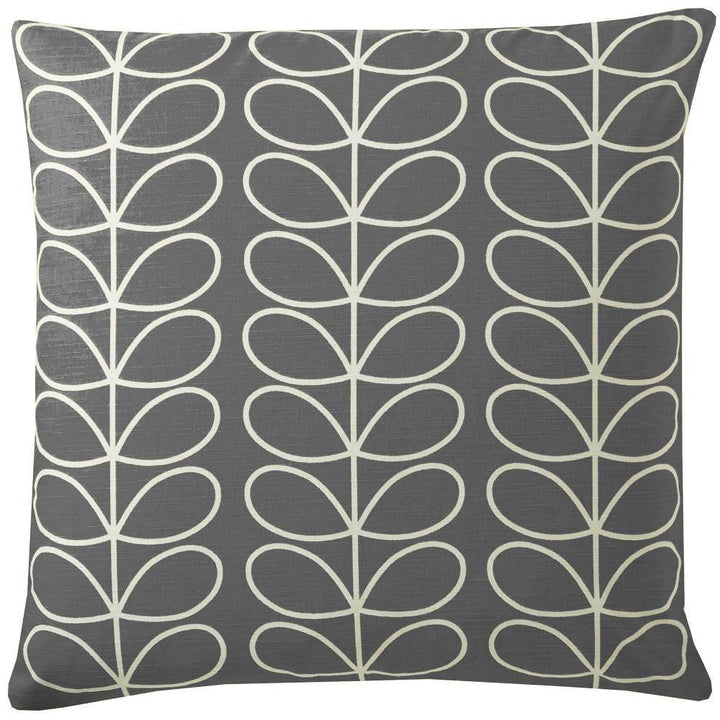 Orla Kiely Small Linear Stem Filled Cushion - Cool Grey - Williamsons Factory Shop
