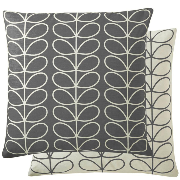 Orla Kiely Small Linear Stem Filled Cushion - Cool Grey