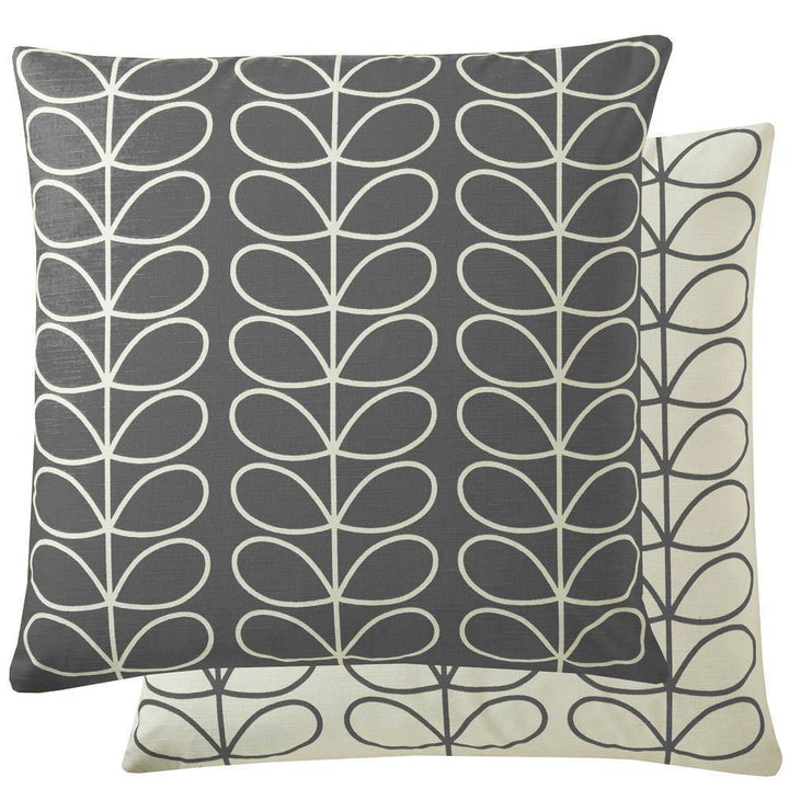 Orla Kiely Small Linear Stem Filled Cushion - Cool Grey - Williamsons Factory Shop