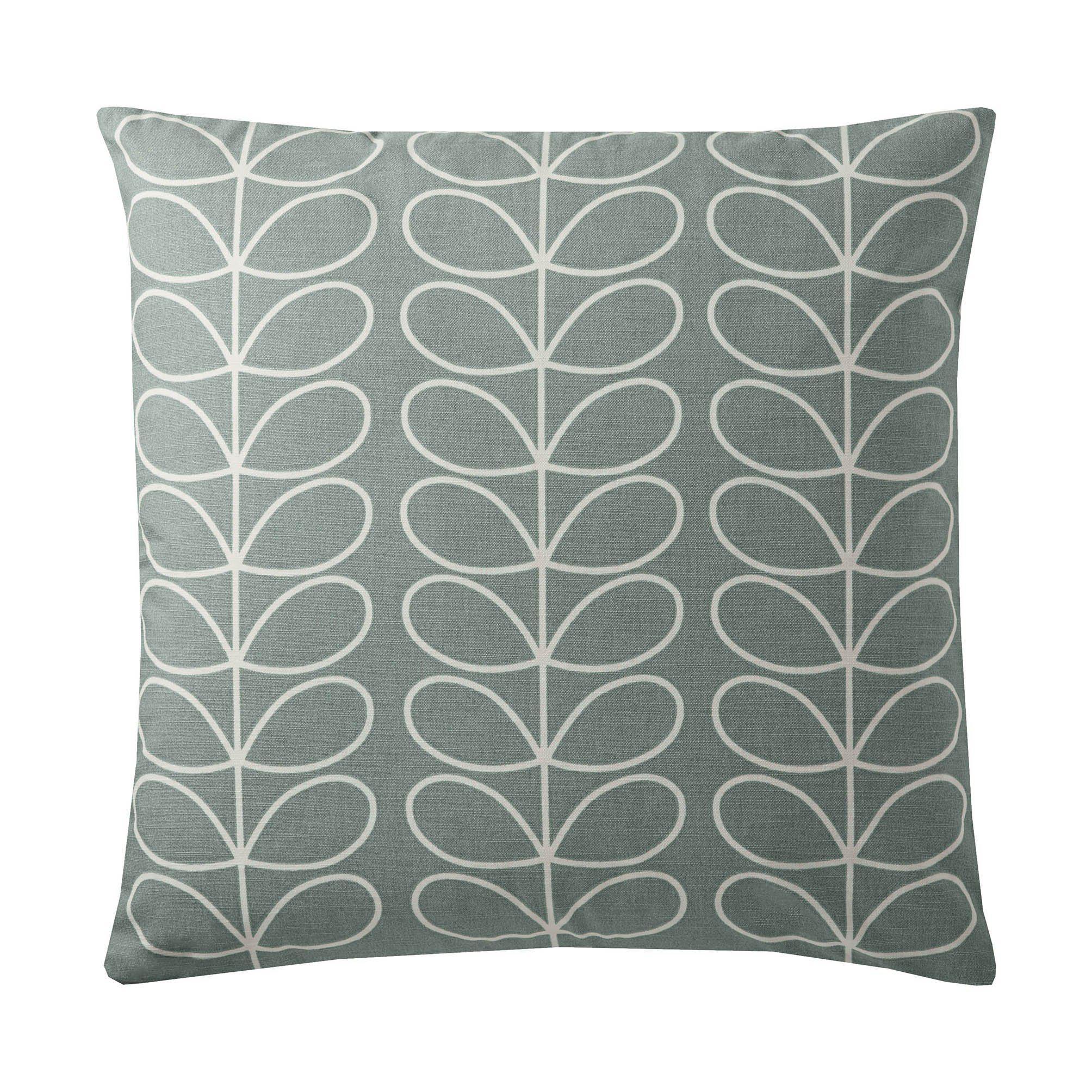 Orla Kiely Small Linear Stem Filled Cushion - Duck Egg