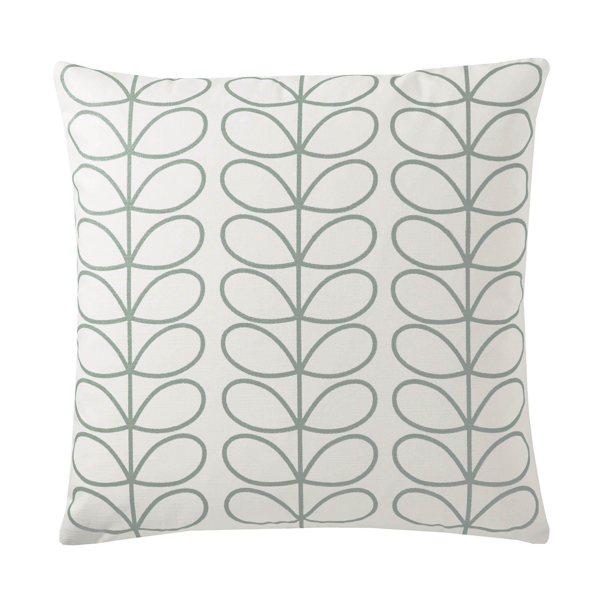 Orla Kiely Small Linear Stem Filled Cushion - Duck Egg