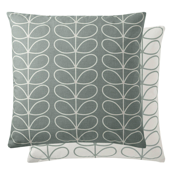 Orla Kiely Small Linear Stem Filled Cushion - Duck Egg - Williamsons Factory Shop
