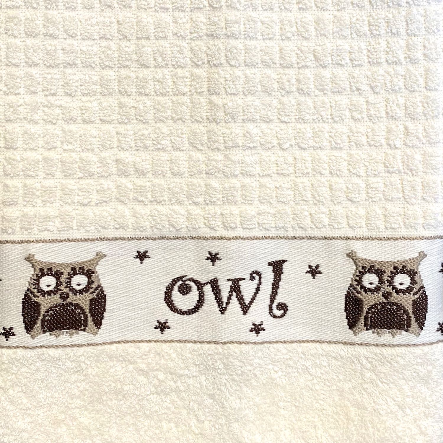 Owl Kitchen Towel - Cream-Williamsons Factory Shop