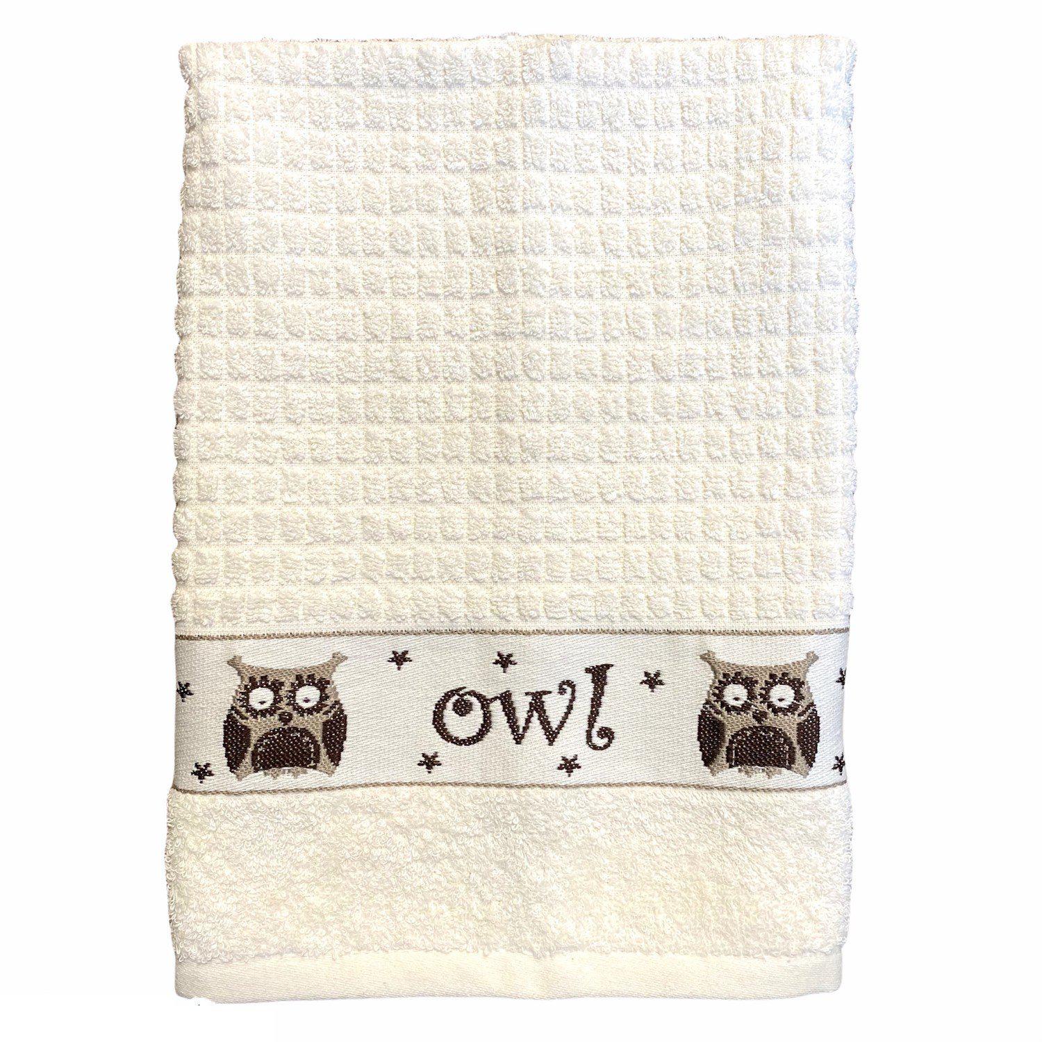 Owl Kitchen Towel - Cream-Williamsons Factory Shop