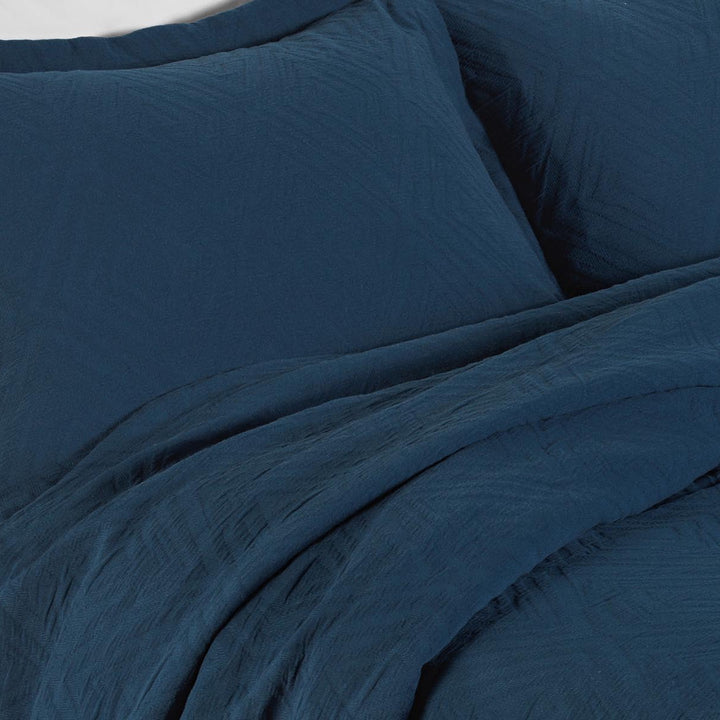 Padstow Woven Bedspread - Denim - Williamsons Factory Shop