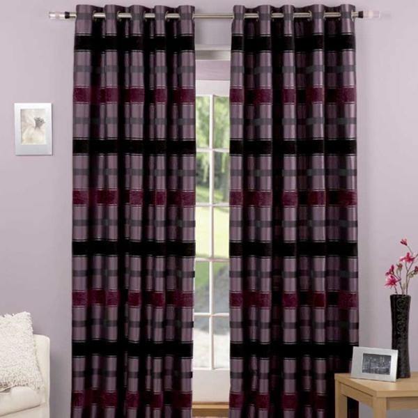 Portobello Curtains - Purple-Williamsons Factory Shop