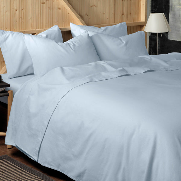 Premium Brushed Cotton Sheets (33cm Extra Deep) - Blue - Williamsons Factory Shop