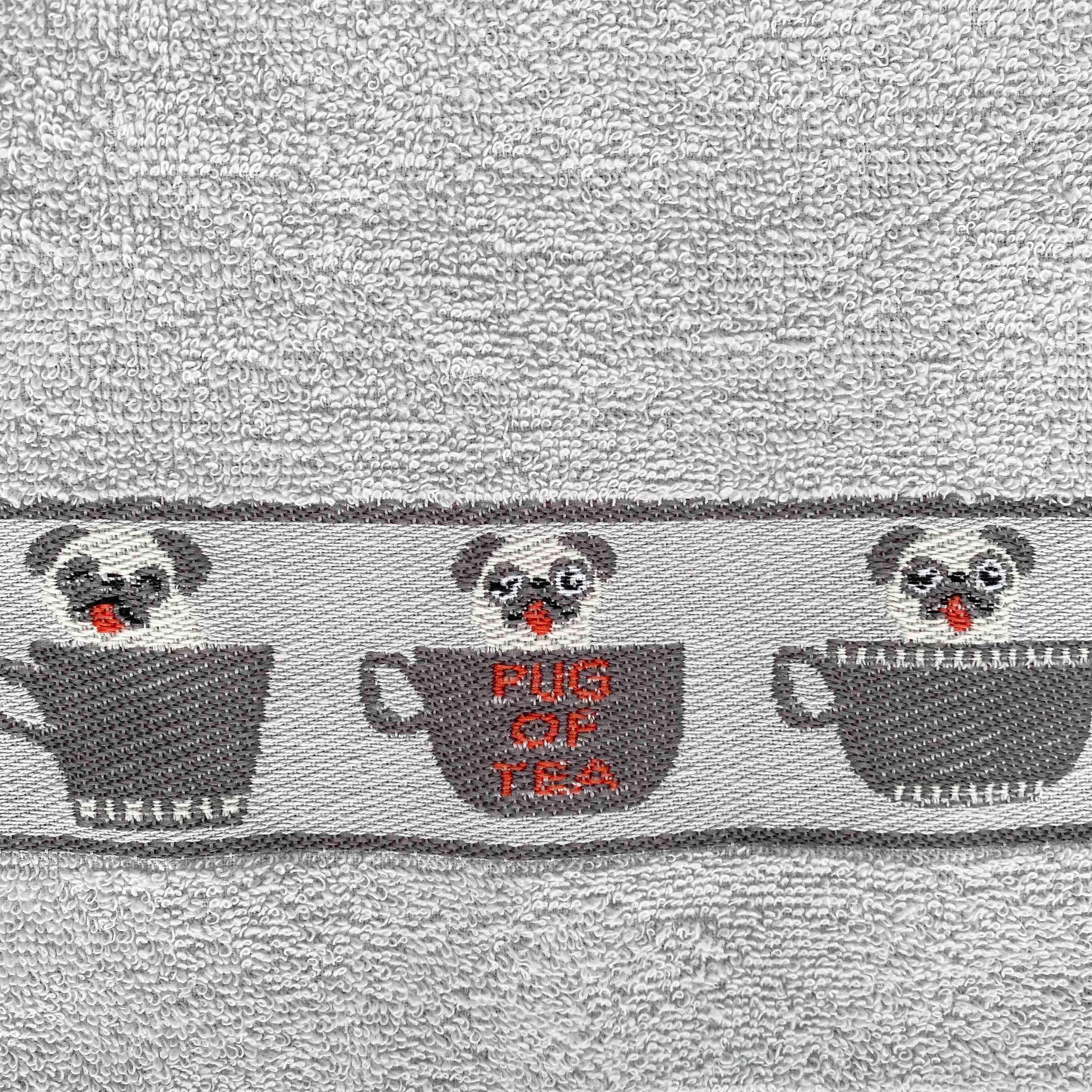 Pug in a Mug Kitchen Towel - Grey-Williamsons Factory Shop