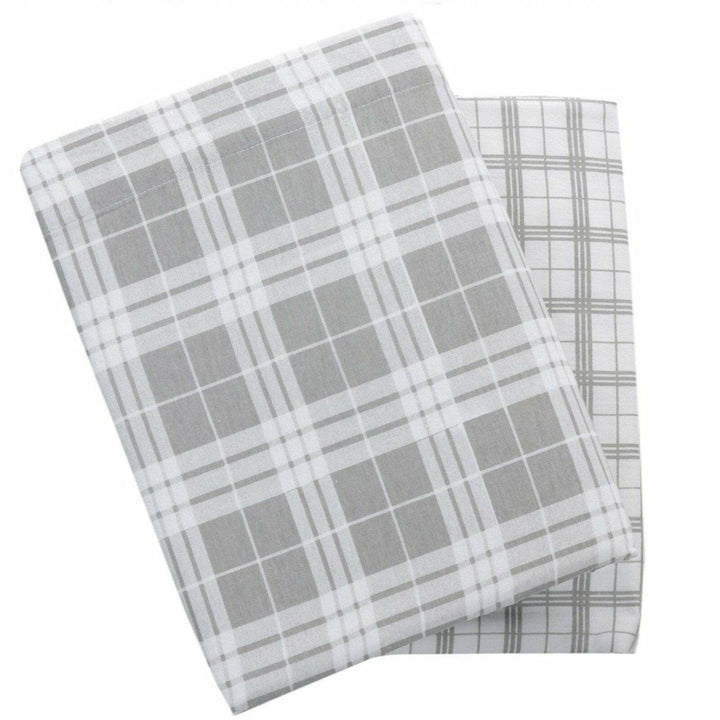 Quebec Flannelette Sheet Set - Grey - Williamsons Factory Shop