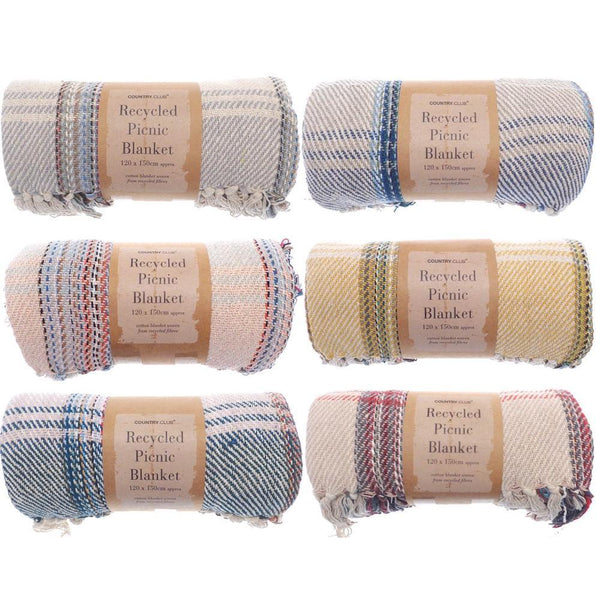 Recycled Cotton Picnic Blanket-Williamsons Factory Shop