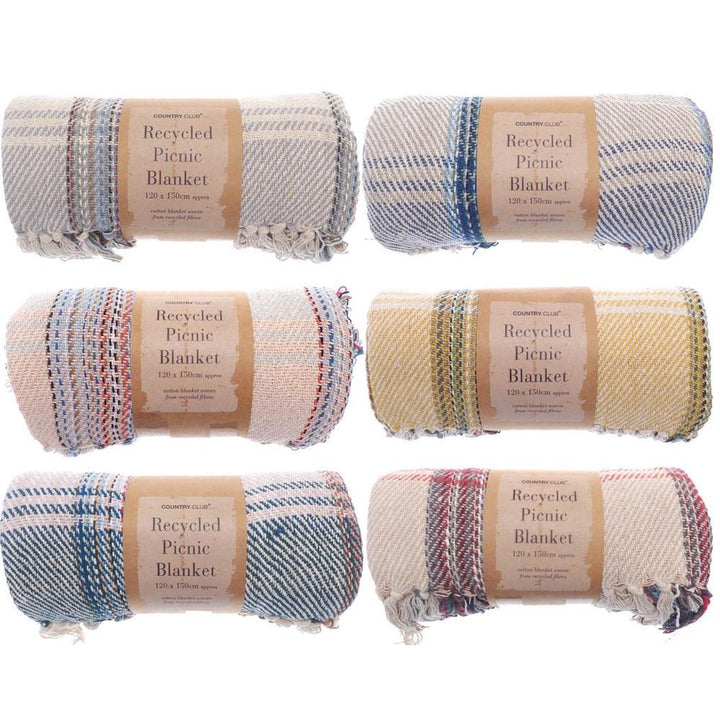 Recycled Cotton Picnic Blanket (120 x 150cm) - Williamsons Factory Shop
