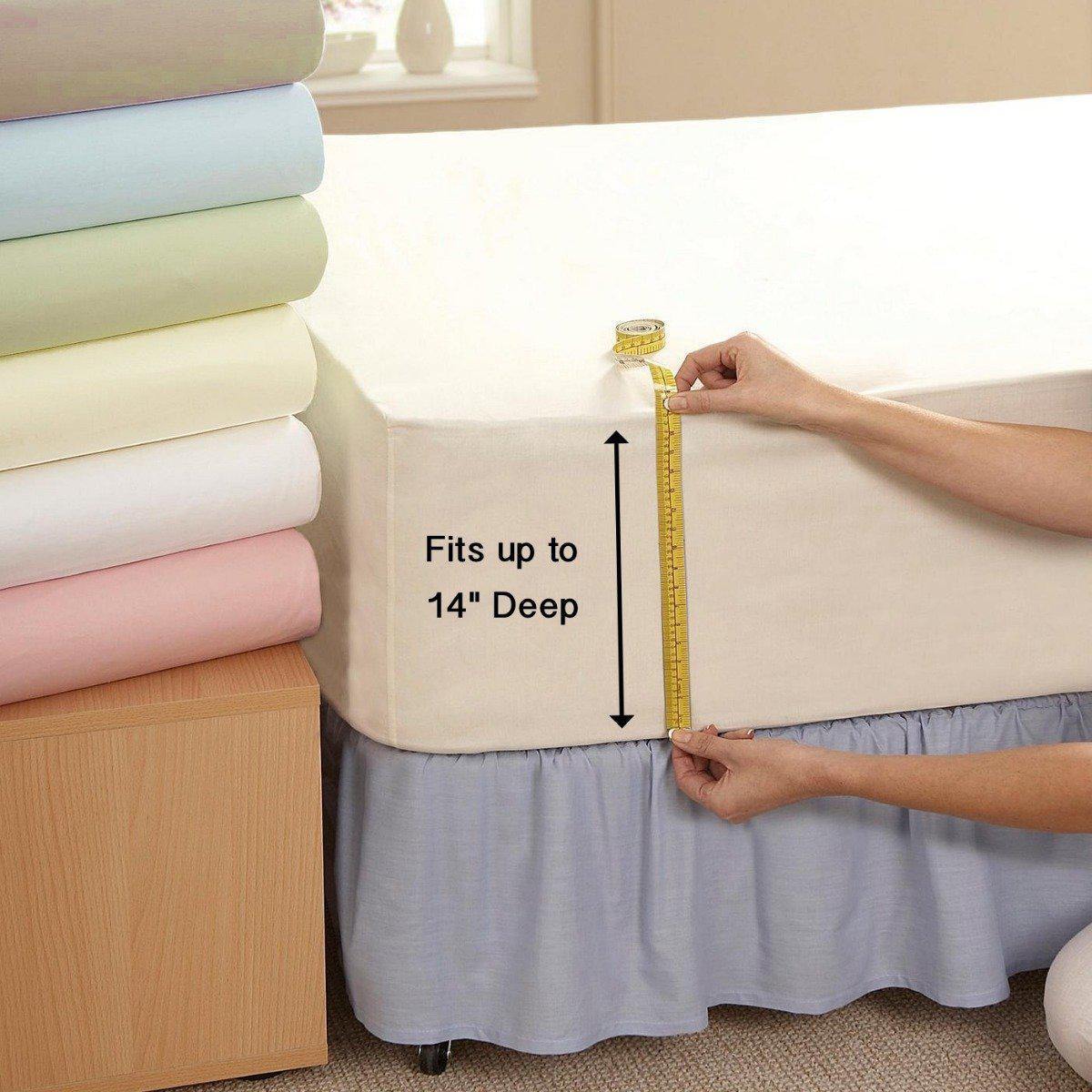 Riggs Victorian Percale Super Deep 14" Fitted Sheet - Williamsons Home
