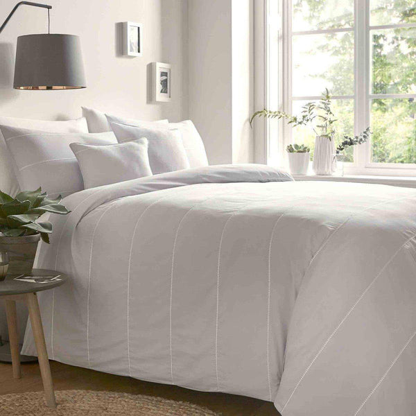 Salcombe Duvet Cover Set - Silver - Williamsons Factory Shop