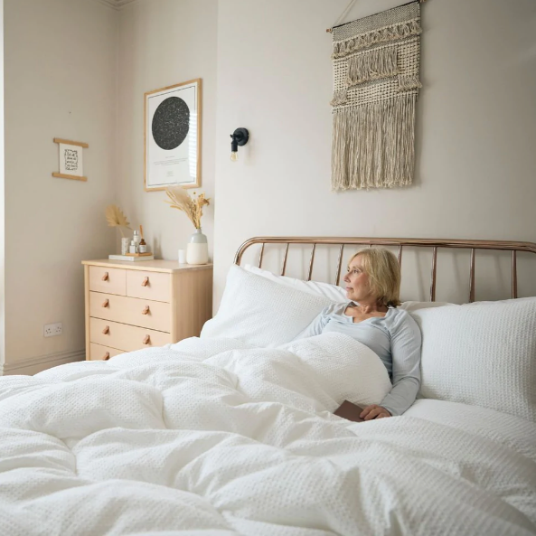 Night Owl Cotton Waffle Coverless Duvet - White - Williamsons Factory Shop