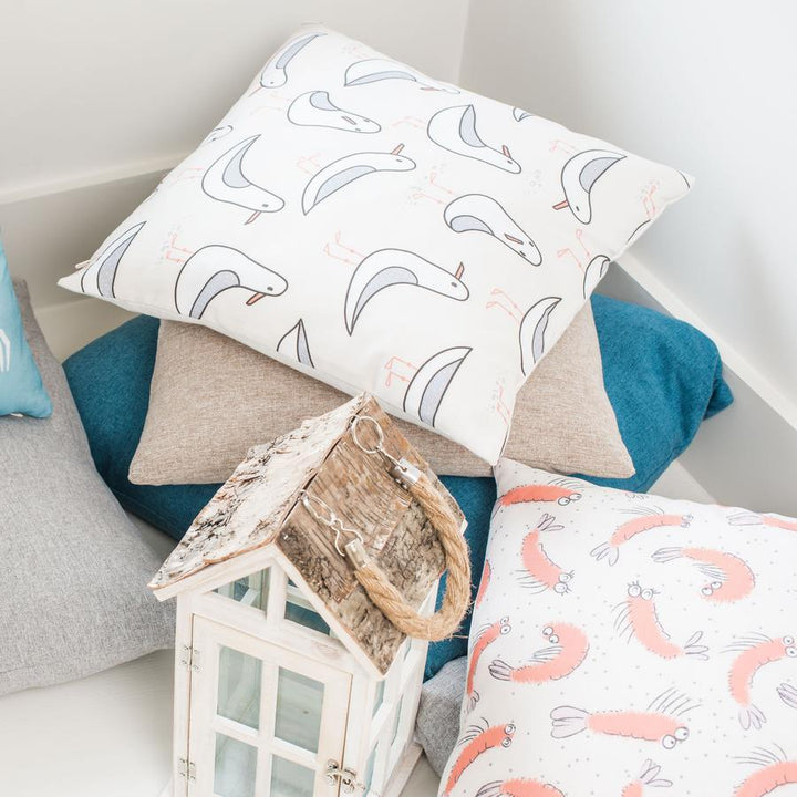 Seagull Natural Repeat Cushion Cover-Williamsons Factory Shop