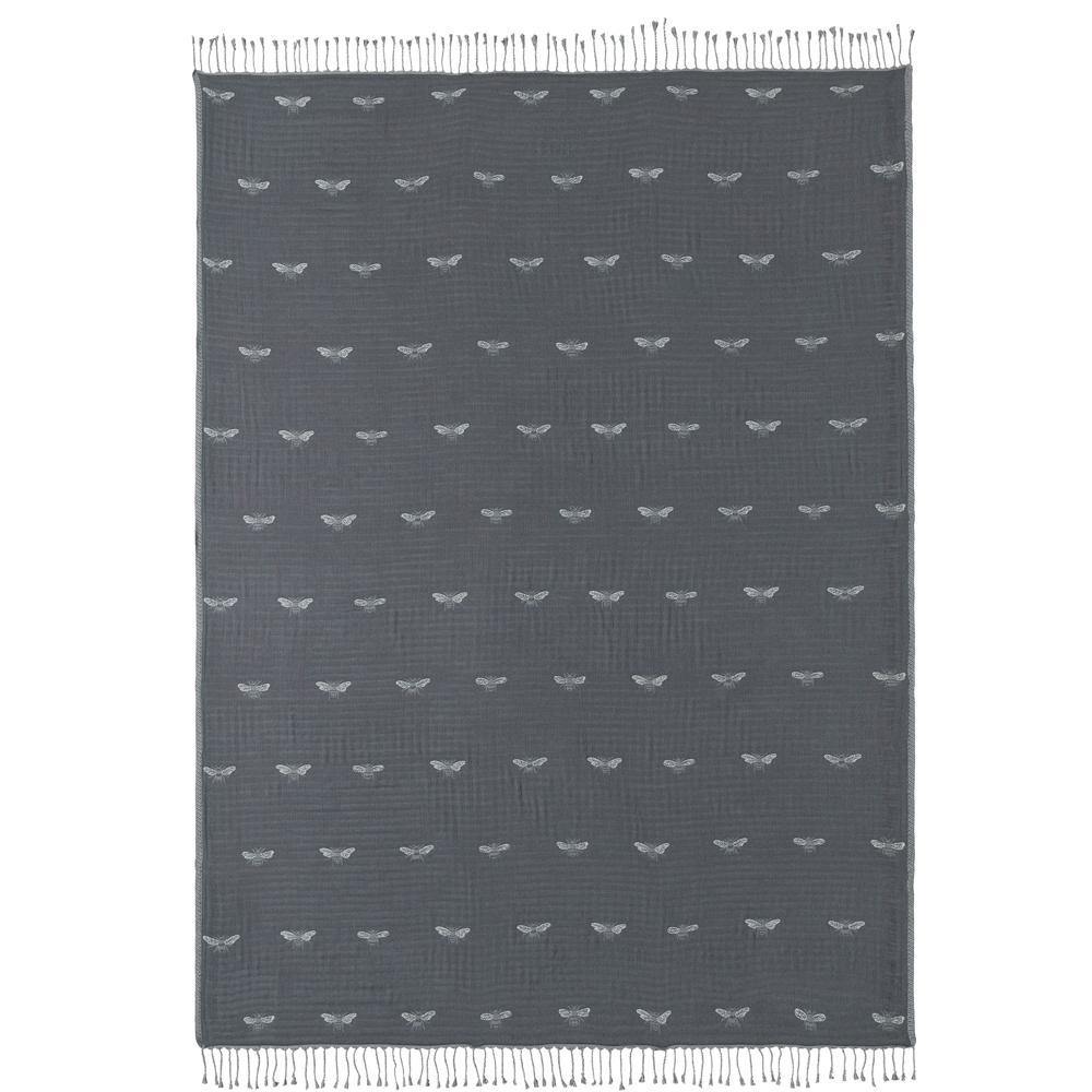 Sophie Allport Bees Granite Throw 150 x 200cm-Williamsons Factory Shop