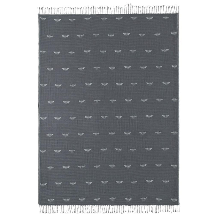 Sophie Allport Bees Granite Throw 150 x 200cm - Williamsons Factory Shop