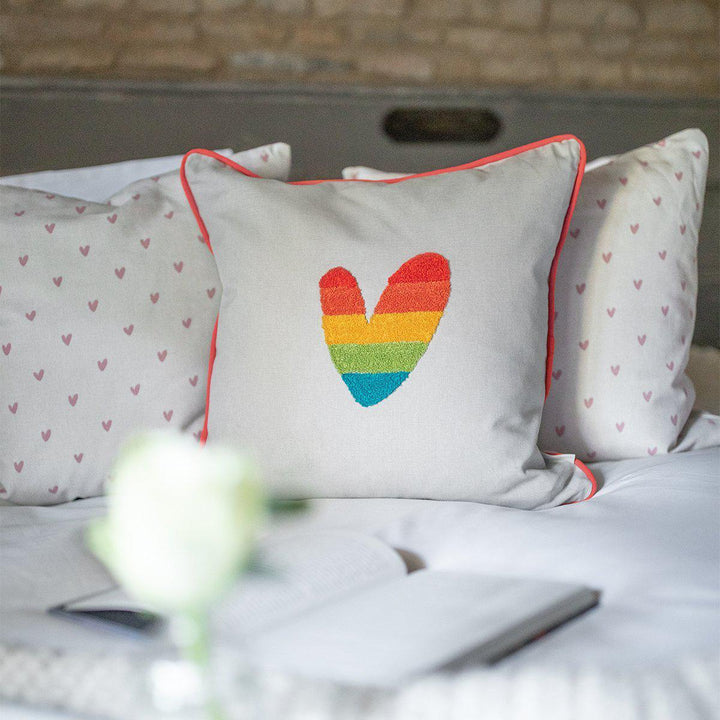 Sophie Allport Hearts Multi Embroidered Cushion - Williamsons Factory Shop