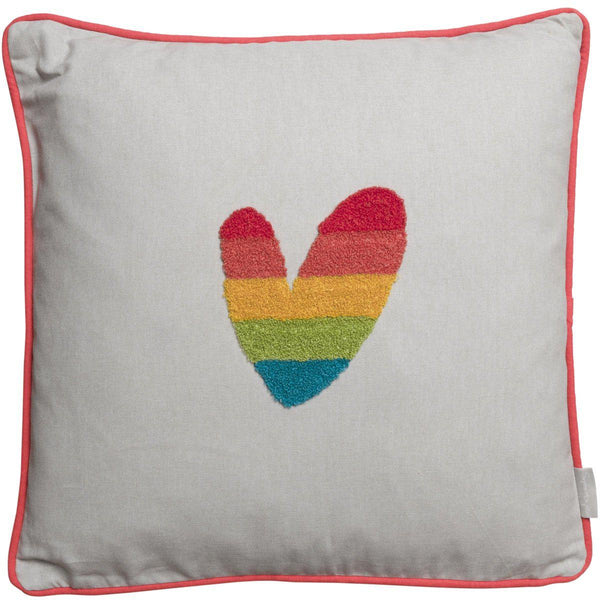 Sophie Allport Hearts Multi Embroidered Cushion-Williamsons Factory Shop