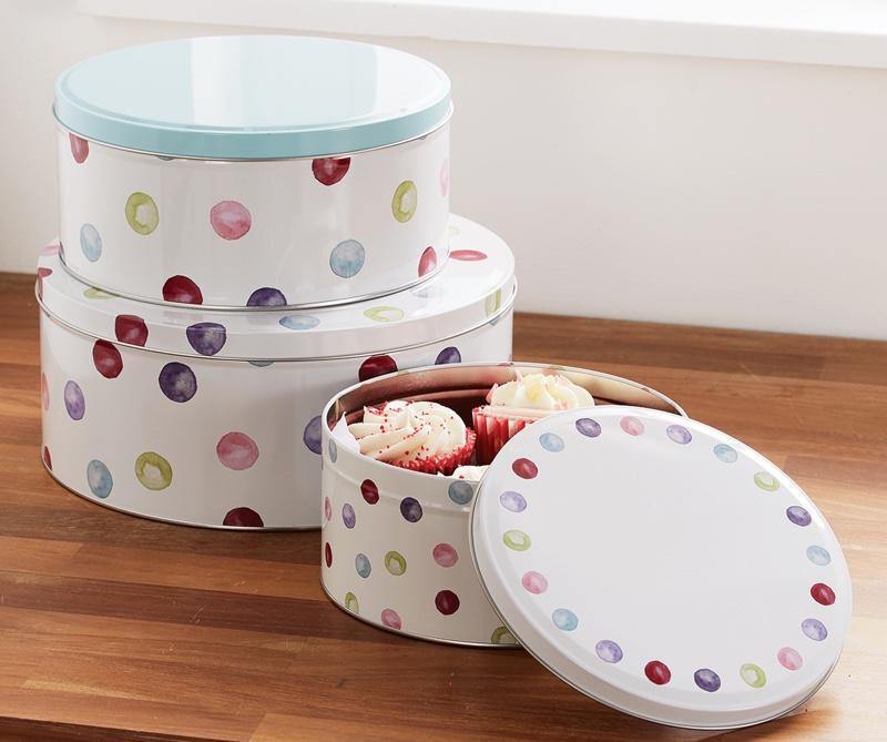 Spotty Dotty Set of 3 Cake Tins-Williamsons Factory Shop
