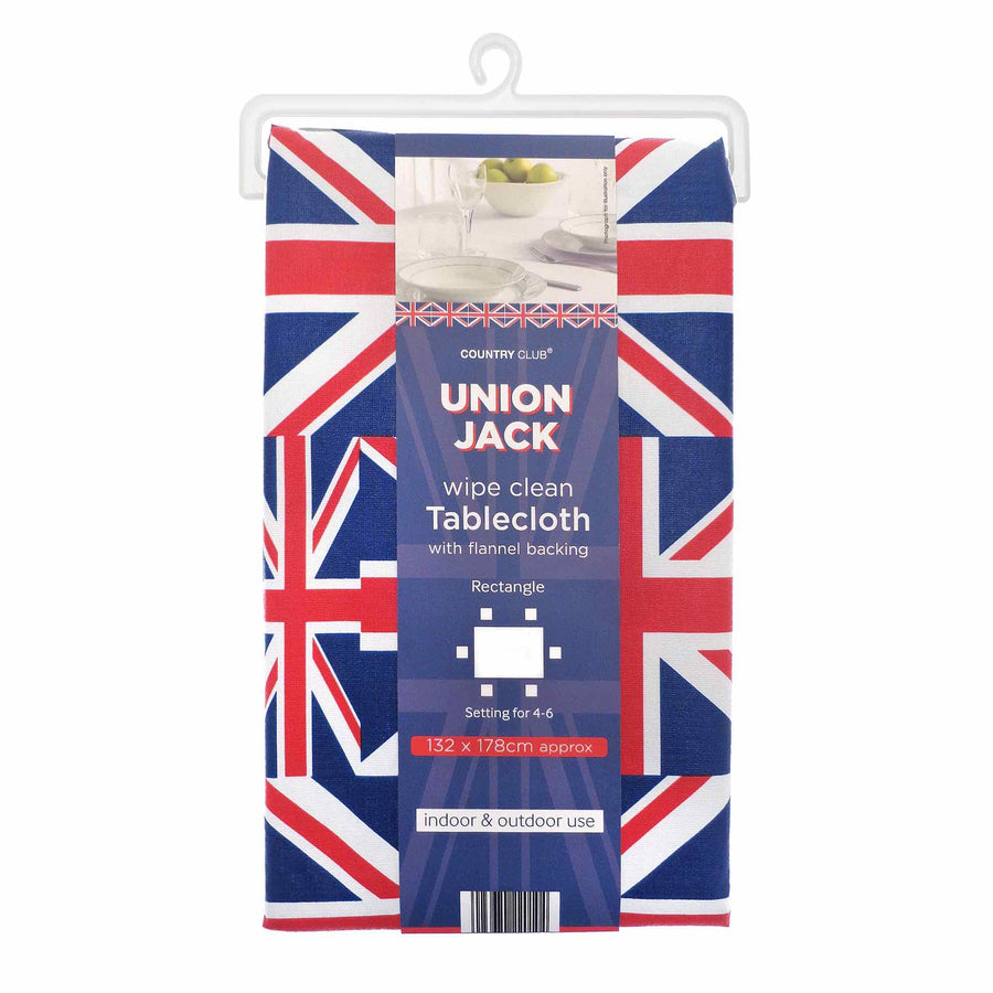 Union Jack PEVA Tablecloth (132 x 178cm) - Williamsons Factory Shop