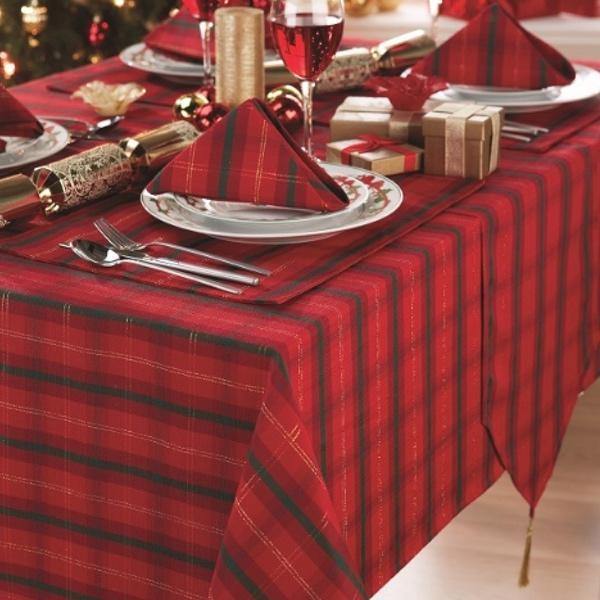 Tartan Christmas Tablecloth-Williamsons Factory Shop