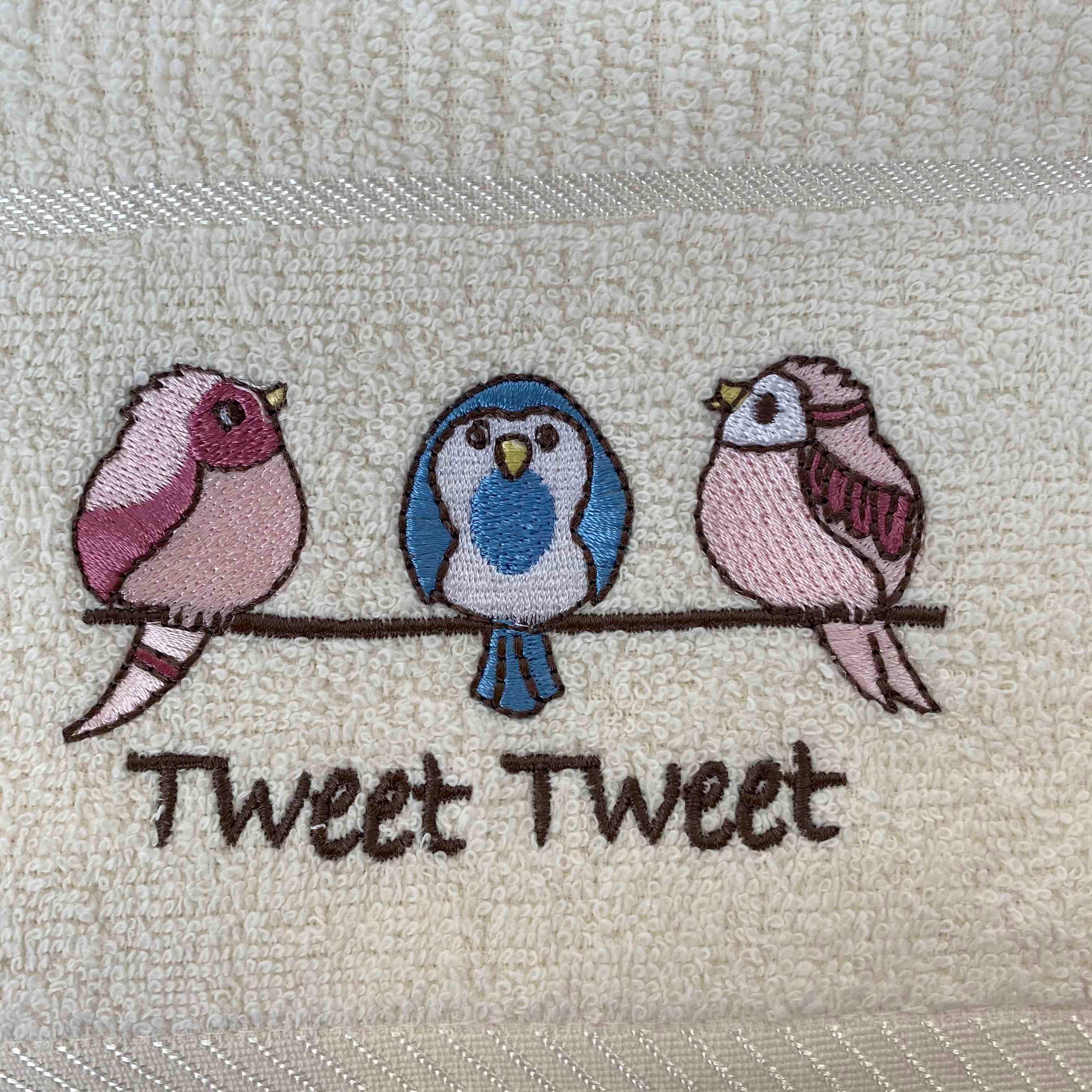 Tweet Tweet Birds Kitchen Towel-Williamsons Factory Shop
