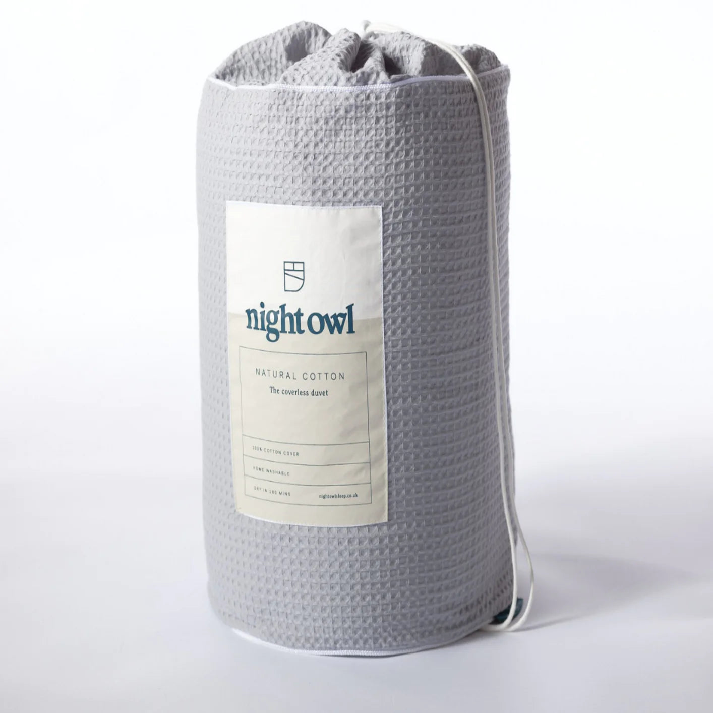 Fine Bedding Night Owl Cotton Waffle Coverless Duvet - Grey