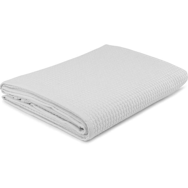 Waffle Woven Bedspread - White - Williamsons Factory Shop