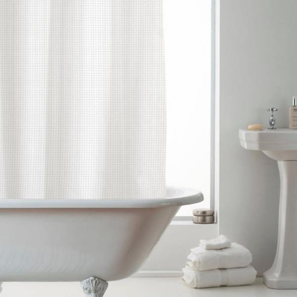 White Waffle Shower Curtain - Williamsons Factory Shop