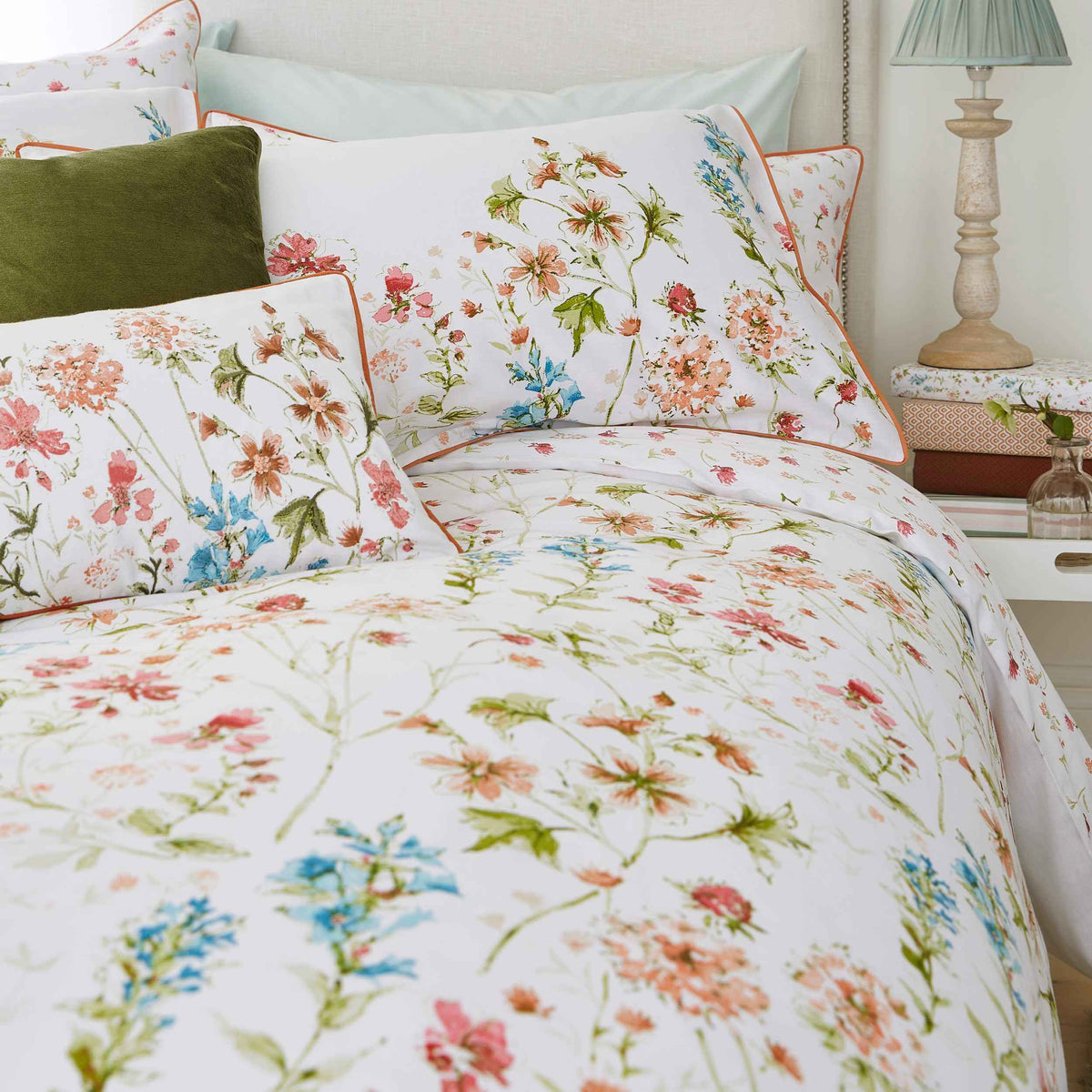 Laura Ashley Wild Meadow Duvet Cover Set - Crimson - Williamsons Home
