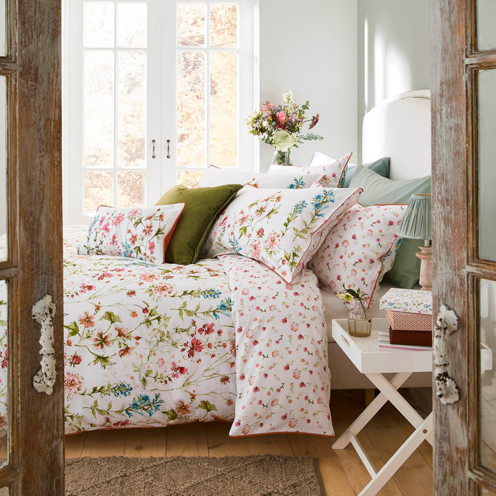 Laura Ashley Wild Meadow Duvet Cover Set - Crimson - Williamsons Factory Shop