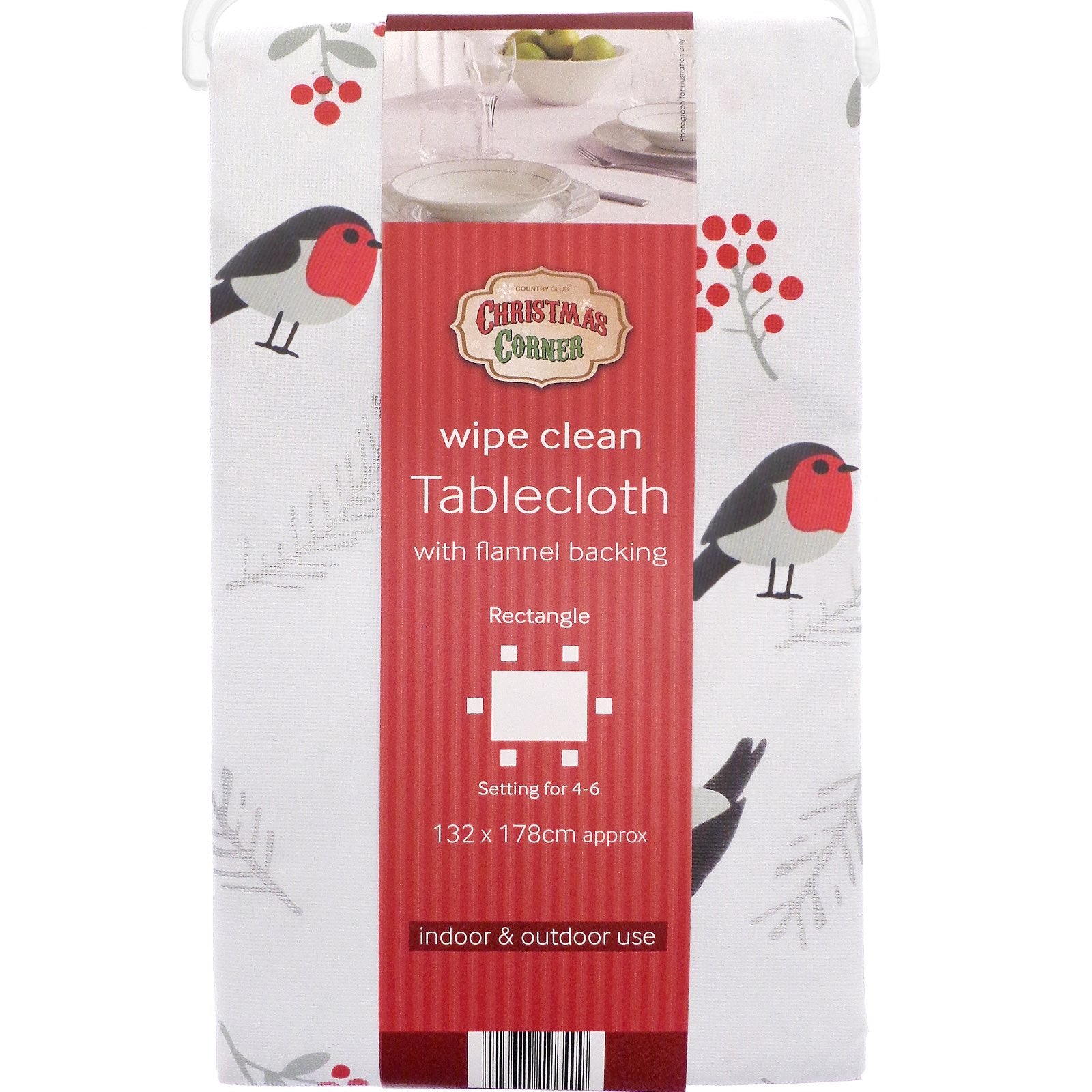 Robins Wipe Clean Christmas Tablecloth